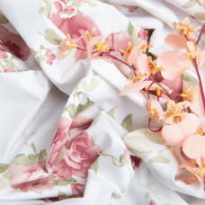 Тканина бязь ранфорс для постільної білизни, бавовна, 130 г/м2, 240 см 7.29035/10 Букет троянд пудра