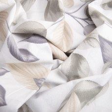 Тканина бязь ранфорс для постільної білизни, бавовна, 130 гр/м2, 240 см 10.29034/16 Листя сіра