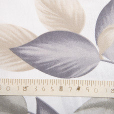 Тканина бязь ранфорс для постільної білизни, бавовна, 130 гр/м2, 240 см 10.29034/16 Листя сіра