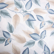 Тканина бязь ранфорс для постільної білизни, бавовна, 130 гр/м2, 240 см 10.29034/25 Листя денім