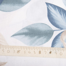 Тканина бязь ранфорс для постільної білизни, бавовна, 130 гр/м2, 240 см 10.29034/25 Листя денім