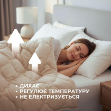 Ковдра вовняна Woolly 200х220 см IDEIA 400 г/м2 зимова, тепла, натуральна, овеча вовна