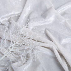 Тканина Оксамит стрейч однотонна Li, тканина костюмна, плательна оксамитова, велюр молоко