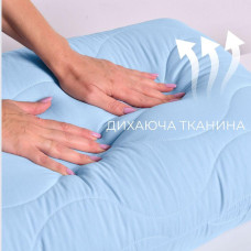Набір постільний NordicBlue полуторний IDEIA ковдра 140х210 та подушка 50х70 блакитний антиалергенний, штучний пух