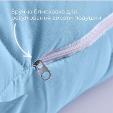 Набір постільний NordicBlue полуторний IDEIA ковдра 140х210 та подушка 50х70 блакитний антиалергенний, штучний пух