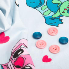 Тканина бязь ранфорс для постільної білизни, бавовна, 130 гр/м2, 240 см 25102069/2 Стіч блакитний