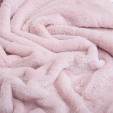 Тканина штучне хутро Кролик Крош 150 см 380 г/м2, для одягу, шуб, жилетів та інтер'єрного декору пудра