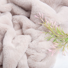 Тканина штучне хутро Кролик Крош 150 см 380 г/м2, для одягу, шуб, жилетів та інтер'єрного декору сірий беж