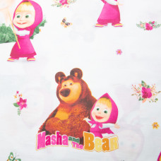 Тканина бязь ранфорс для постільної білизни, бавовна, 130 г/м2, 240 см 25080826/1 Маша й ведмідь