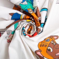 Тканина бязь ранфорс для постільної білизни, бавовна, 130 г/м2, 240 см 25090918/1 Щенячий патруль білій