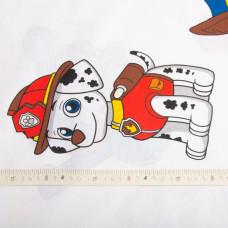 Тканина бязь ранфорс для постільної білизни, бавовна, 130 г/м2, 240 см 25090918/1 Щенячий патруль білій