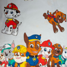 Тканина бязь ранфорс для постільної білизни, бавовна, 130 г/м2, 240 см 25090918/2 Щенячий патруль сірий