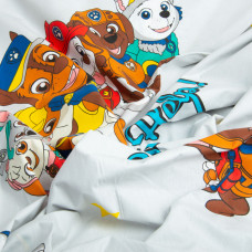 Тканина бязь ранфорс для постільної білизни, бавовна, 130 г/м2, 240 см 25090918/2 Щенячий патруль сірий