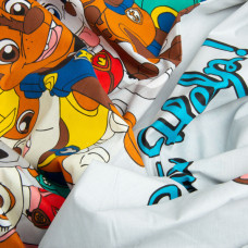 Тканина бязь ранфорс для постільної білизни, бавовна, 130 г/м2, 240 см 25090918/2 Щенячий патруль сірий