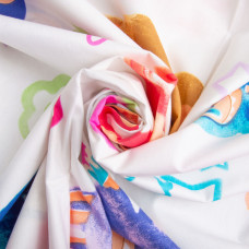 Тканина бязь ранфорс для постільної білизни, бавовна, 130 г/м2, 240 см 25071765/4 Лабубу біла