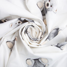 Тканина бязь ранфорс для постільної білизни, бавовна, 130 г/м2, 240 см 8110 v-2 Ведмежата Сіра