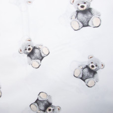 Тканина бязь ранфорс для постільної білизни, бавовна, 130 г/м2, 240 см 8110 v-2 Ведмежата Сіра