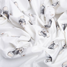 Тканина бязь ранфорс для постільної білизни, бавовна, 130 г/м2, 240 см 8110 v-2 Ведмежата Сіра