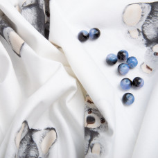 Тканина бязь ранфорс для постільної білизни, бавовна, 130 г/м2, 240 см 8110 v-2 Ведмежата Сіра