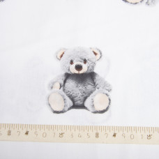 Тканина бязь ранфорс для постільної білизни, бавовна, 130 г/м2, 240 см 8110 v-2 Ведмежата Сіра