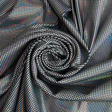 Тканина трикотаж Голограма 200 г/м2 блискуча, еластична для вечірніх вбрань, карнавальних костюмів, аксесуарів чорна