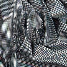 Тканина трикотаж Голограма 200 г/м2 блискуча, еластична для вечірніх вбрань, карнавальних костюмів, аксесуарів чорна