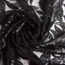 Тканина гіпюр, ошатна тканина, тканина для вечірніх платтів, мереживна тканина чорна