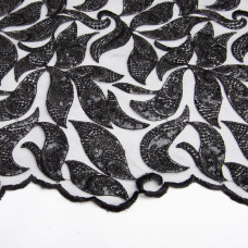 Тканина гіпюр, ошатна тканина, тканина для вечірніх платтів, мереживна тканина чорна