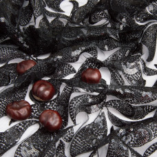 Тканина гіпюр, ошатна тканина, тканина для вечірніх платтів, мереживна тканина чорна