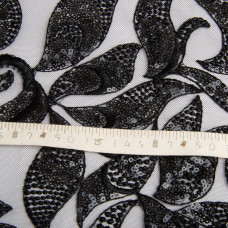 Тканина гіпюр, ошатна тканина, тканина для вечірніх платтів, мереживна тканина чорна