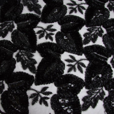 Тканина гіпюр, ошатна тканина, тканина для вечірніх платтів, мереживна тканина чорна