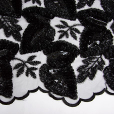 Тканина гіпюр, ошатна тканина, тканина для вечірніх платтів, мереживна тканина чорна