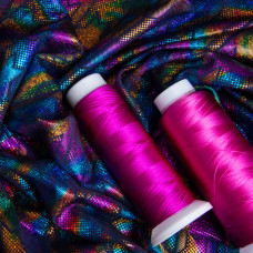 Тканина трикотаж Біфлекс Голограма 240 г/м2, тканина стрейчева трикотажна, тканина еластична блискуча т/синій