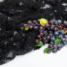 Тканина гіпюр бісер, ошатна тканина, тканина для вечірніх платтів, блискуча тканина чорна