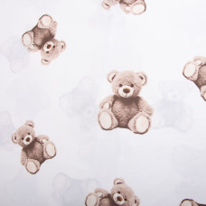 Тканина бязь ранфорс для постільної білизни, бавовна, 130 г/м2, 240 см 8110 v-10 Ведмежата беж