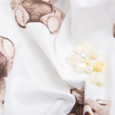 Тканина бязь ранфорс для постільної білизни, бавовна, 130 г/м2, 240 см 8110 v-10 Ведмежата беж