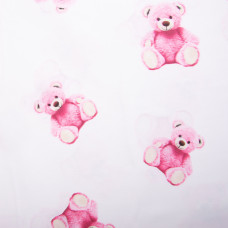 Тканина бязь ранфорс для постільної білизни, бавовна, 130 г/м2, 240 см 8110 v-4 Ведмежата рожева