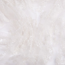 Тканина гіпюр бісер, ошатна тканина, тканина для вечірніх платтів, блискуча тканина біла