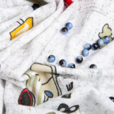 Тканина фланель бавовна 240 см 170 г/м2, м'яка тканина для постільної білизни, пелюшок 10.27285/6 Автомобілі сіра