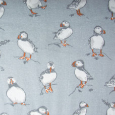 Тканина фланель бавовна 240 см 170 г/м2, м'яка тканина для постільної білизни, пелюшка Пташка сіра