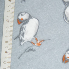 Тканина фланель бавовна 240 см 170 г/м2, м'яка тканина для постільної білизни, пелюшка Пташка сіра