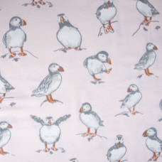 Тканина фланель бавовна 240 см 170 г/м2, м'яка тканина для постільної білизни, пелюшка Пташка рожева