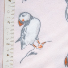 Тканина фланель бавовна 240 см 170 г/м2, м'яка тканина для постільної білизни, пелюшка Пташка рожева