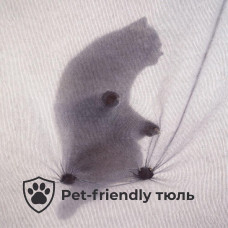 Тканина сітка для штор та тюлю антикіготь, антивандальна 90 г/м2, 320 см, для легких штор та завіс pet-friendly V-1056 сіра