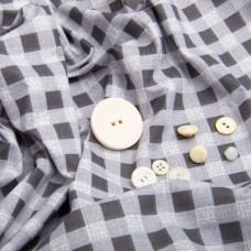 Тканина бязь ранфорс для постільної білизни, бавовна, 125 г/м2, 220 см R-98569 B Клітинка