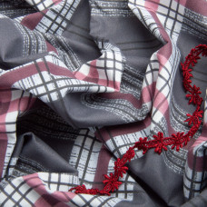 Тканина бязь ранфорс для постільної білизни, бавовна, 125 г/м2, 220 см R-98569 А Клітинка велика