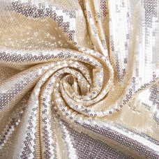 Тканина трикотаж паєтки 140 см 195 г/м2, для вечірніх суконь, костюмів, спідниць і сценічному одягу св/золото
