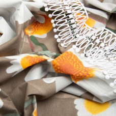 Тканина бязь ранфорс для постільної білизни, бавовна, 125 г/м2, 220 см R-6958 Ромашка