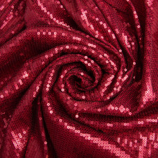 Тканина трикотаж паєтки 140 см 195 г/м2, для вечірніх суконь, костюмів, спідниць і сценічному одягу бордо