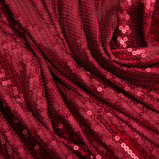 Тканина трикотаж паєтки 140 см 195 г/м2, для вечірніх суконь, костюмів, спідниць і сценічному одягу бордо